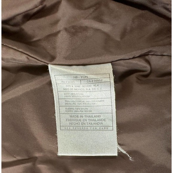 Vintage 90s Nike Swoosh Brown Full Zip Hooded Double Zipper Medium Jacket VTG - Picture 6 of 9